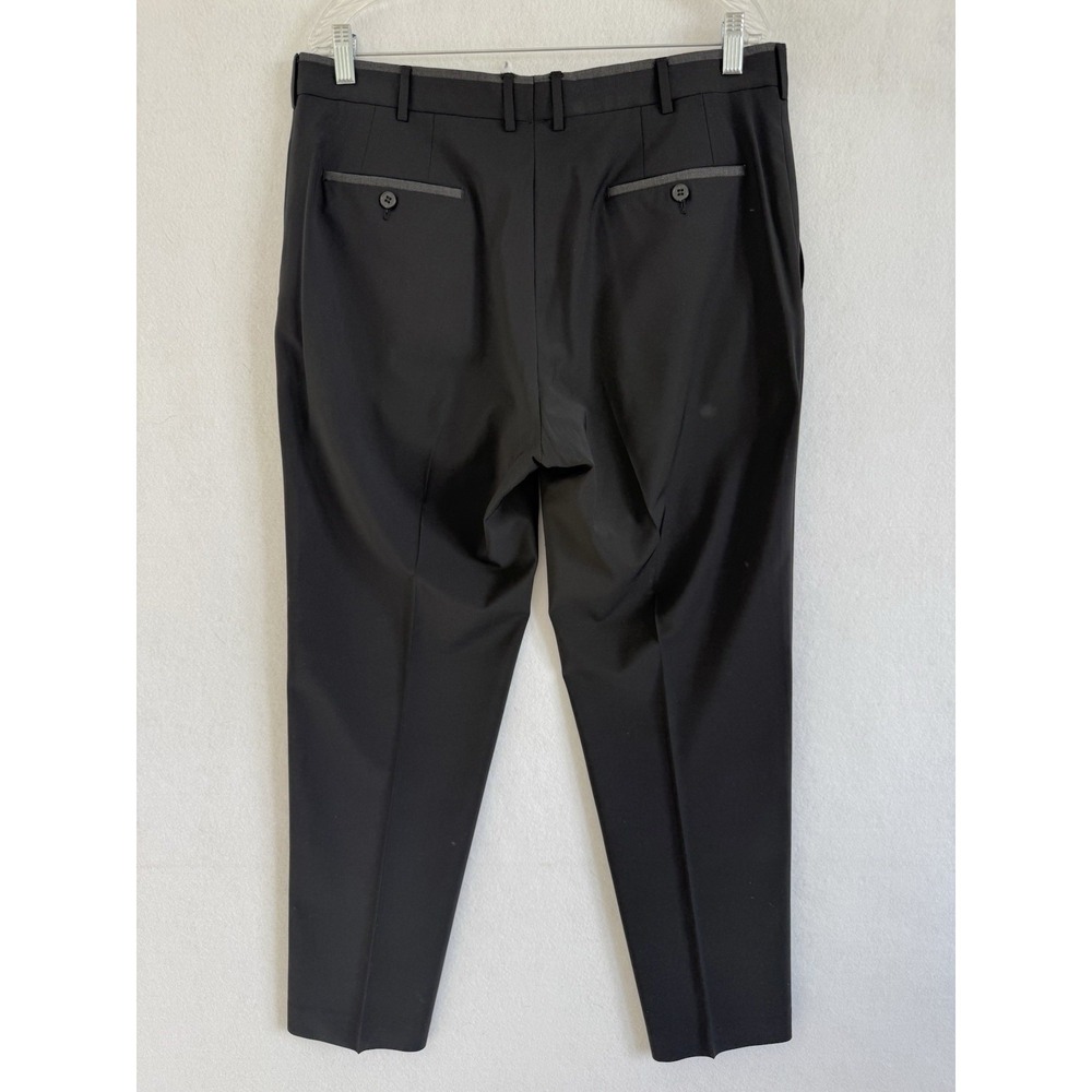 Zegna Basic Trouser Dress Pants Mens 56 Black 36x30 Wool Regular Fit